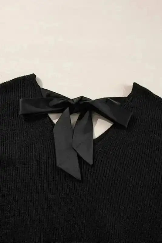 Sweaters Elegant Noir Lantern-Sleeve Sweater