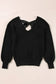Sweaters Elegant Noir Lantern-Sleeve Sweater