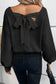 Sweaters Elegant Noir Lantern-Sleeve Sweater