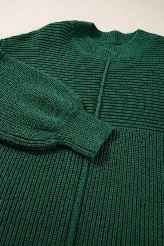 Sweaters Enchanted Forest Crewneck - Textured Knit Lantern Sleeve Sweater