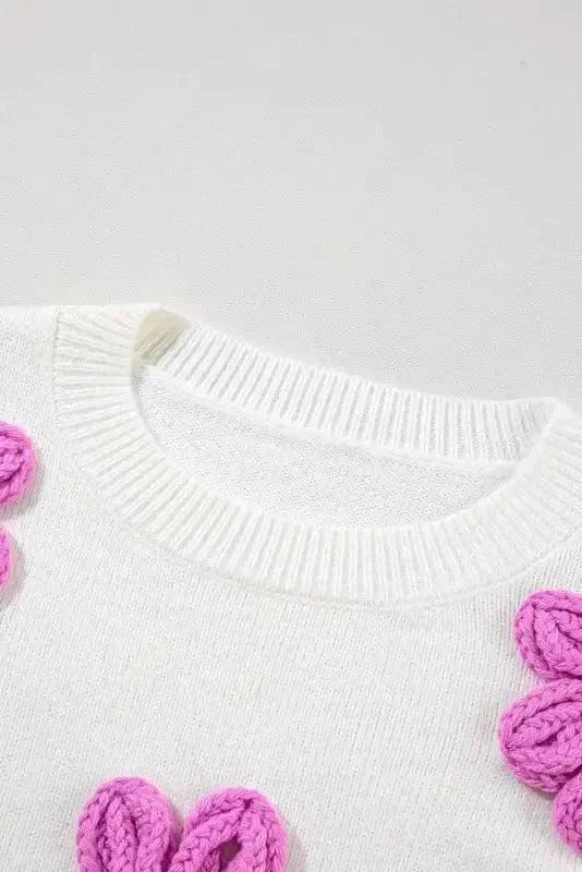 Sweaters Floral Crochet Chunky Knit Sweater