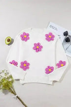 Sweaters Floral Crochet Chunky Knit Sweater