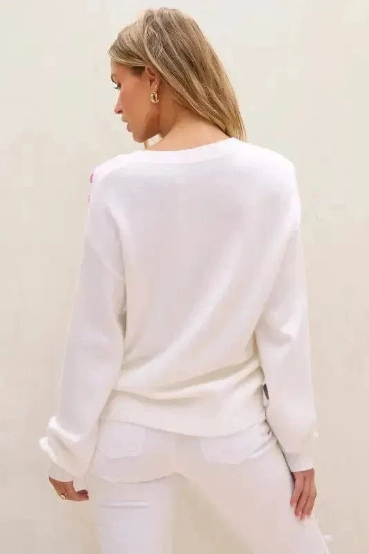 Sweaters Floral Crochet Chunky Knit Sweater