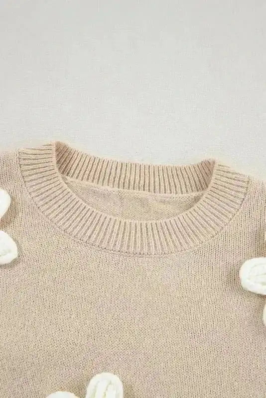 Sweaters Floral Crochet Chunky Knit Sweater