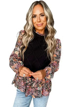 Sweaters Floral Sleeve Peplum Sweater