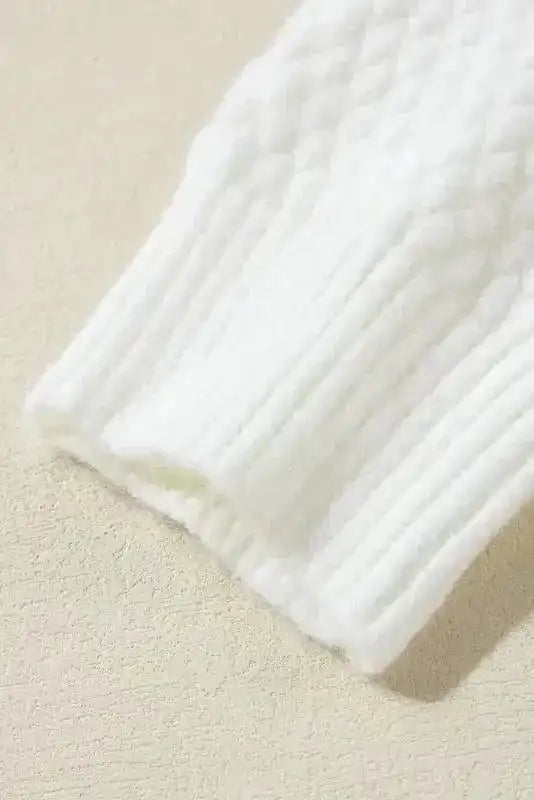 Sweaters Flower Applique White Sweater