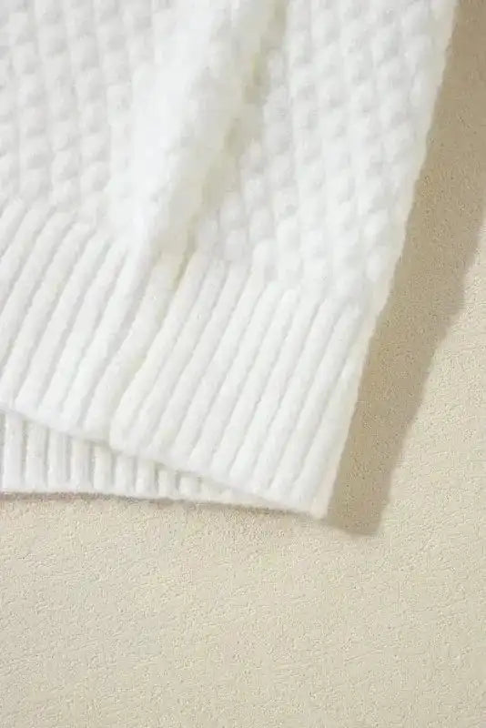 Sweaters Flower Applique White Sweater