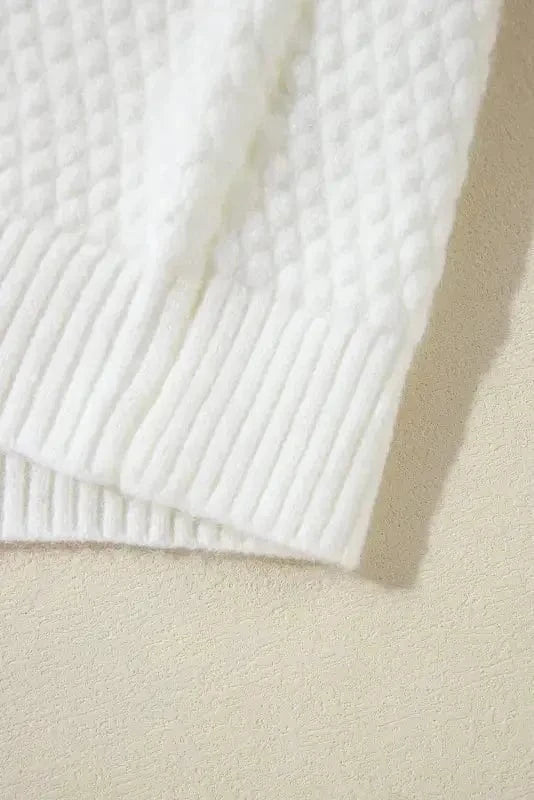 Sweaters Flower Applique White Sweater