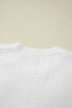 Sweaters Flower Applique White Sweater