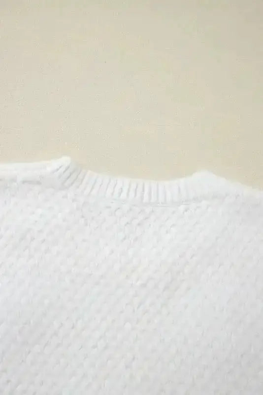 Sweaters Flower Applique White Sweater