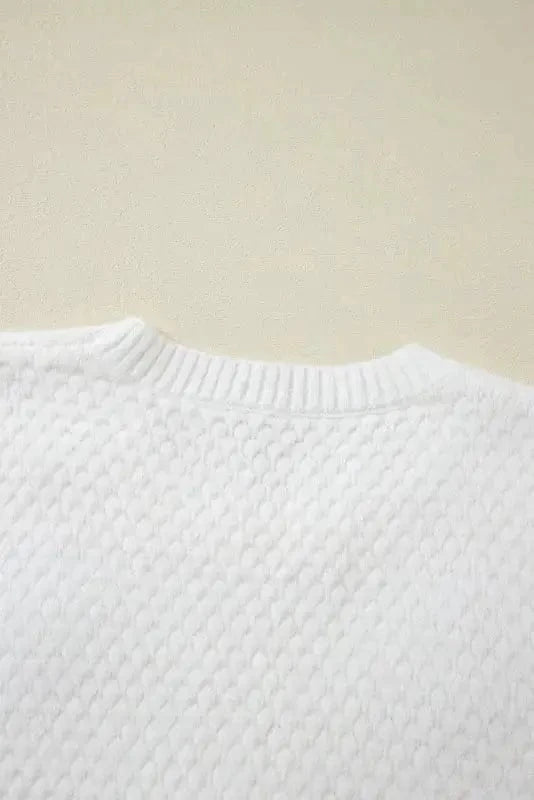 Sweaters Flower Applique White Sweater