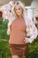 Sweaters Gold Flame / L / 50%Viscose+28%Polyester+22%Polyamide Floral Sleeve Peplum Sweater