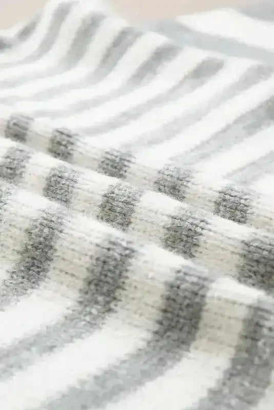 Sweaters Gray Stripe Crewneck Sweater