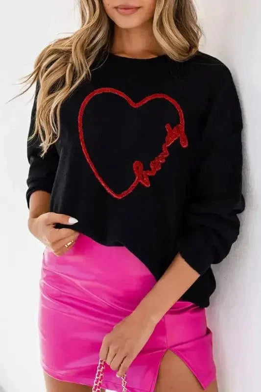 Sweaters Howdy Heart Graphic Casual Sweater