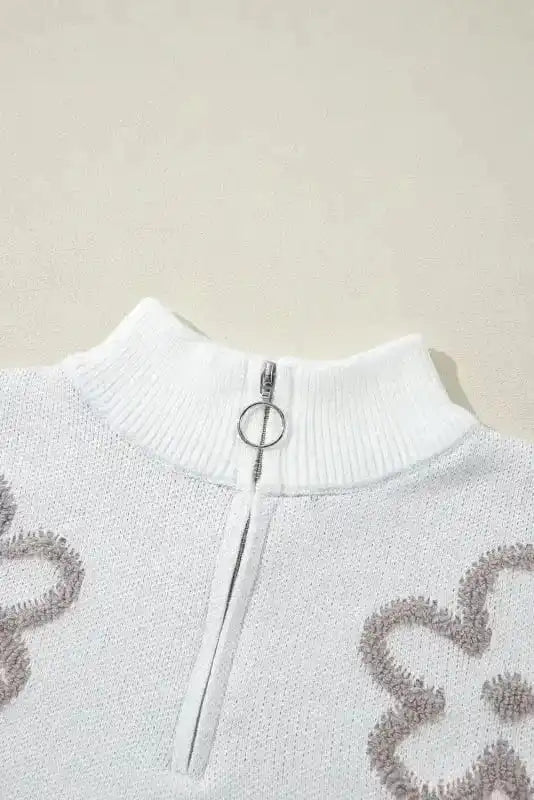 Sweaters Ivory Floret Zip Sweater