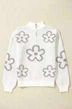 Sweaters Ivory Floret Zip Sweater