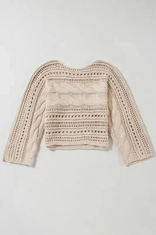 Sweaters Lattice Charm Crop Sweater