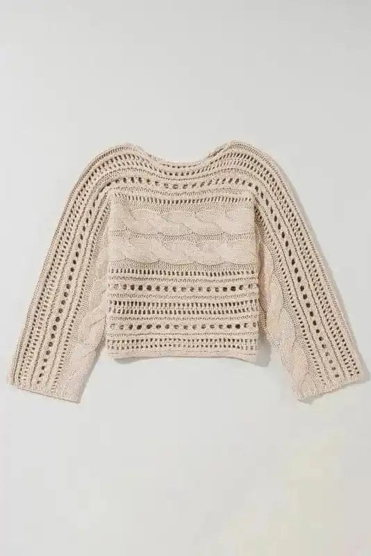 Sweaters Lattice Charm Crop Sweater