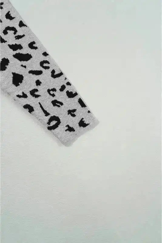 Sweaters Leopard High Neck Oversized Sweater