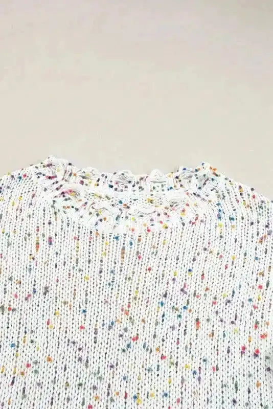 Sweaters Mosaic Distressed Knit Sweater