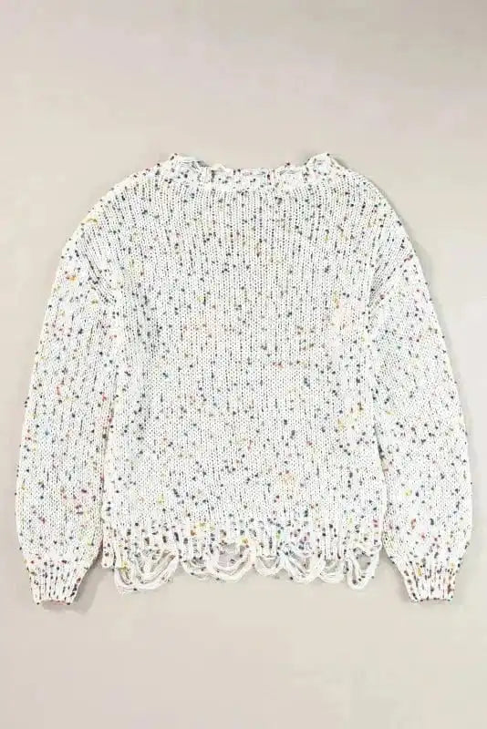 Sweaters Mosaic Distressed Knit Sweater