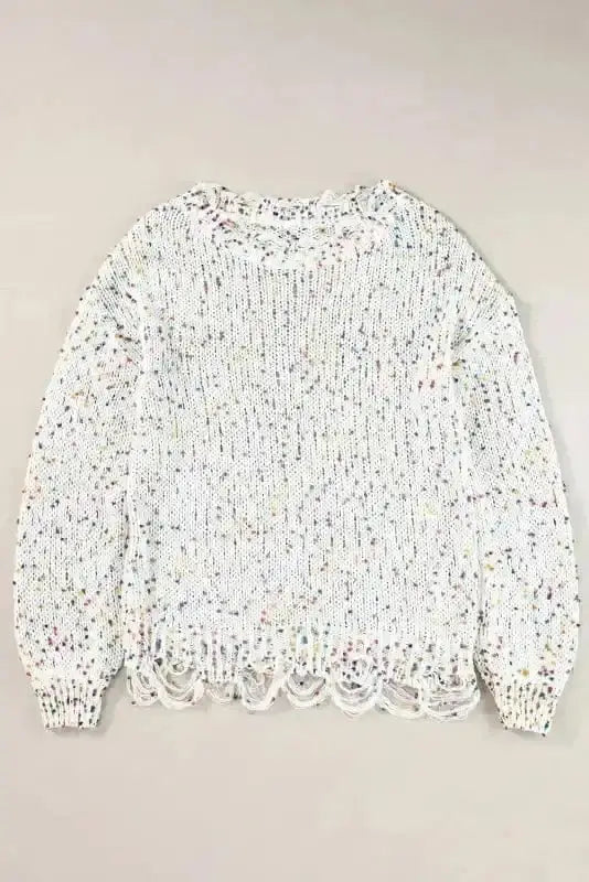 Sweaters Mosaic Distressed Knit Sweater