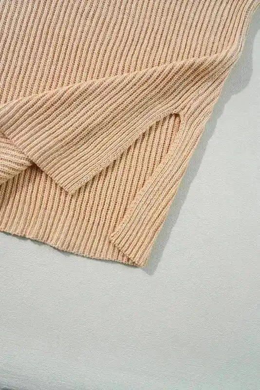 Sweaters Oversized Jumper - Apricot Side Slits Loose Fit