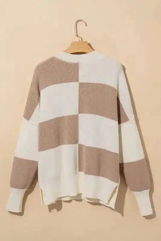 Sweaters Plaid Posh Slouchy Sweater