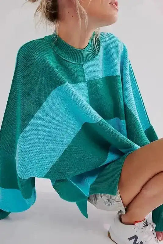 Sweaters Plaid Posh Slouchy Sweater