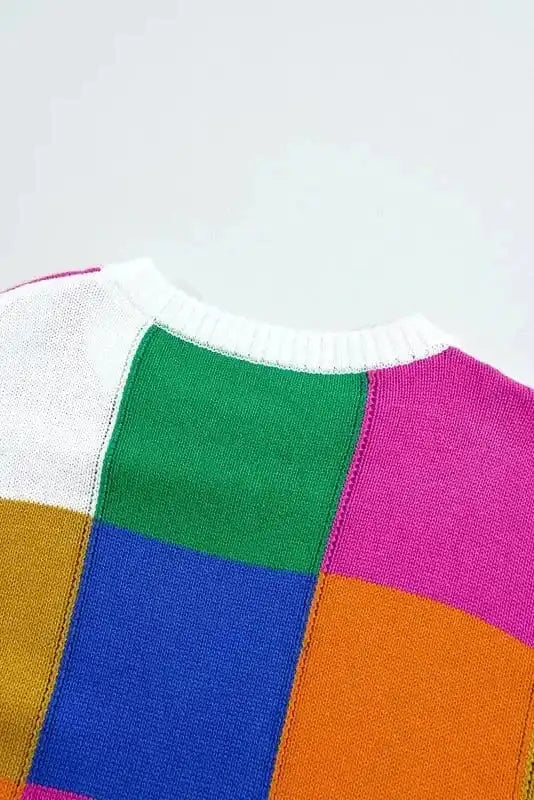 Sweaters Retro Squares Loose Sweater