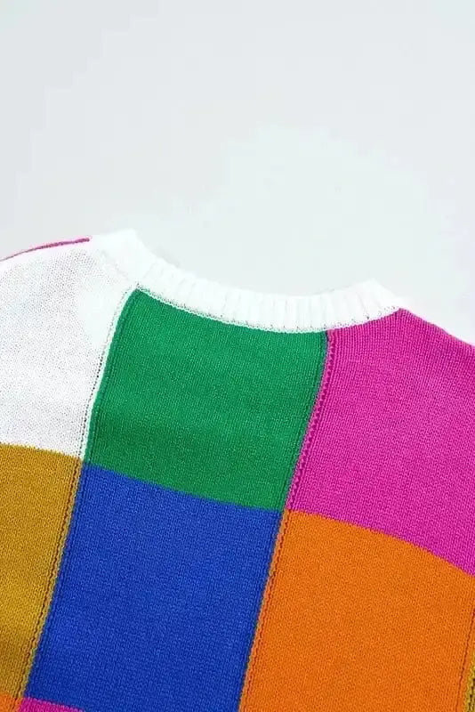 Sweaters Retro Squares Loose Sweater