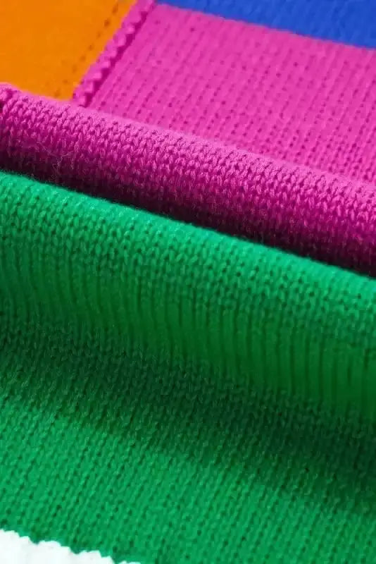 Sweaters Retro Squares Loose Sweater