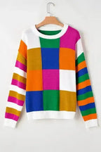 Sweaters Retro Squares Loose Sweater