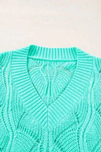 Sweaters Rosy Retreat Hollow-Out Knit Sweater