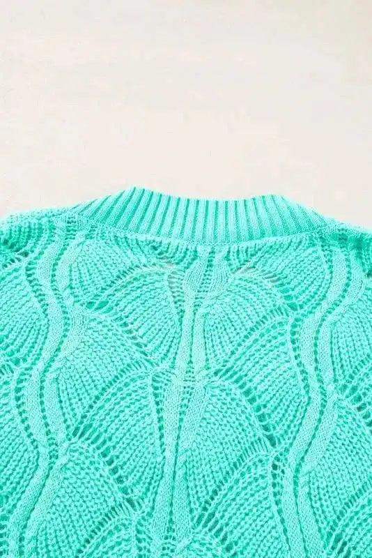 Sweaters Rosy Retreat Hollow-Out Knit Sweater