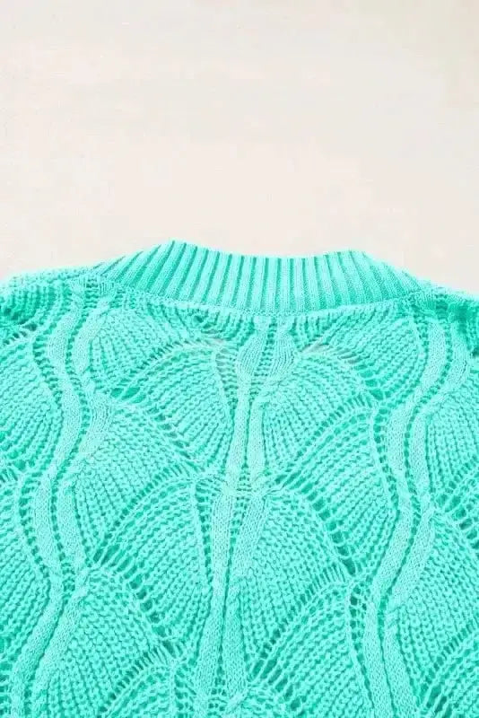 Sweaters Rosy Retreat Hollow-Out Knit Sweater