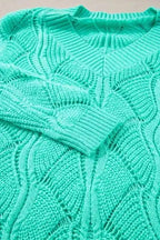 Sweaters Rosy Retreat Hollow-Out Knit Sweater