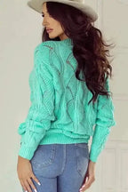 Sweaters Rosy Retreat Hollow-Out Knit Sweater