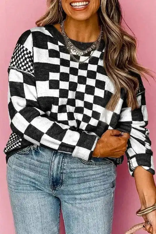 Sweaters Smoky Plaid Soft Knit Jumper