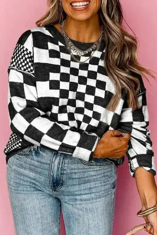 Sweaters Smoky Plaid Soft Knit Jumper