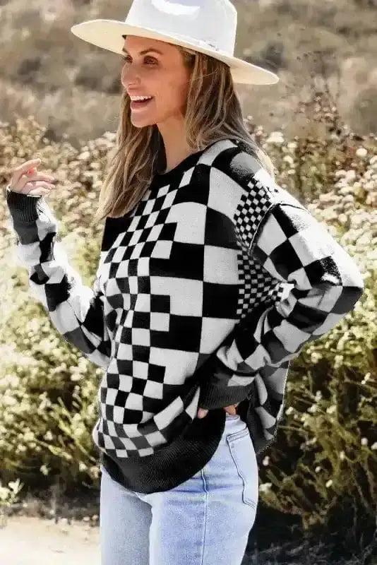 Sweaters Smoky Plaid Soft Knit Jumper