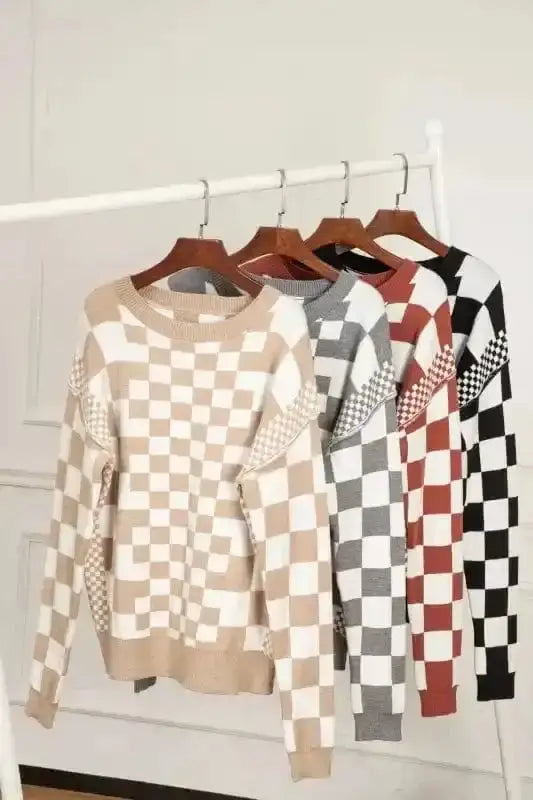 Sweaters Smoky Plaid Soft Knit Jumper