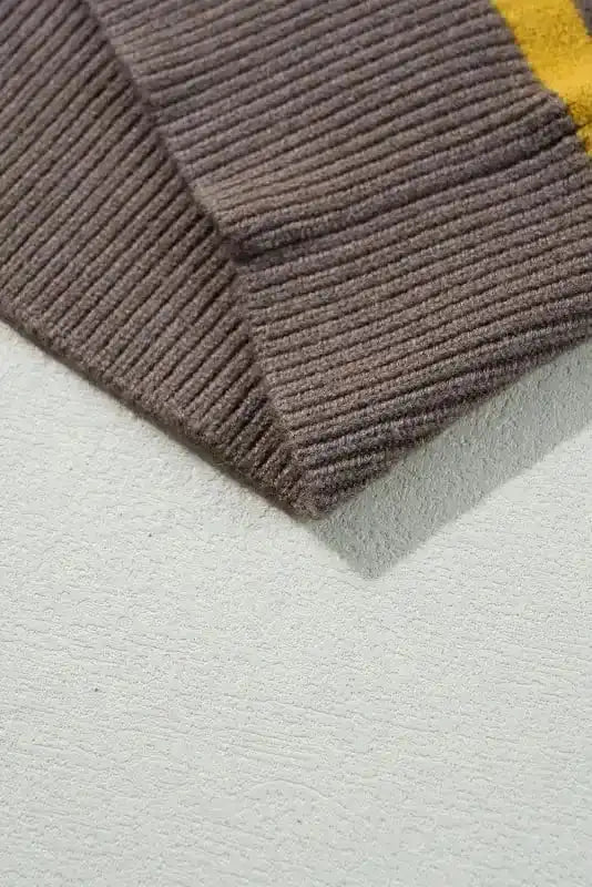 Sweaters Stripe Daisy Jumper - Yellow Knitted Round Neck