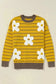 Sweaters Stripe Daisy Jumper - Yellow Knitted Round Neck
