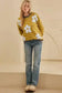 Sweaters Stripe Daisy Jumper - Yellow Knitted Round Neck