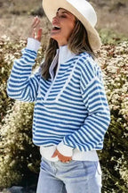 Sweaters Urban Noir Stripe Zip Sweater