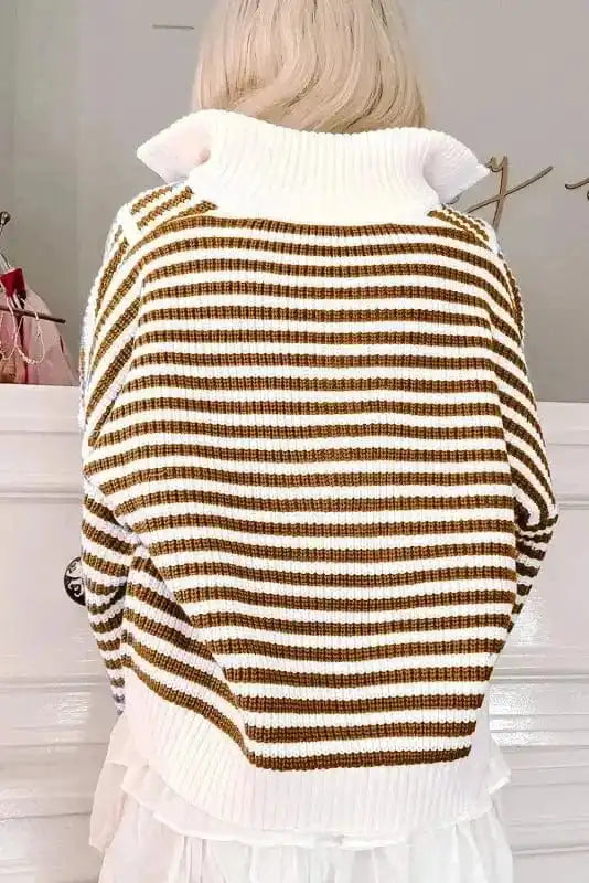 Sweaters Urban Noir Stripe Zip Sweater