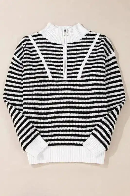 Sweaters Urban Noir Stripe Zip Sweater