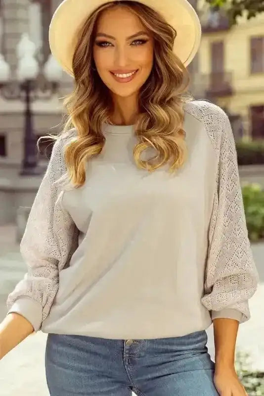 Sweaters Vintage Patchwork Eyelet Jumper