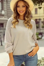 Sweaters Vintage Patchwork Eyelet Jumper